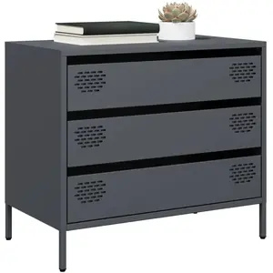 vidaXL Buffet anthracite 68x39x58,5 cm acier laminé à froid pas cher