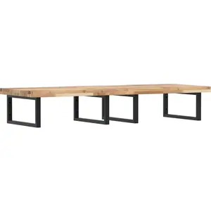 Comparateur de prix : vidaXL Vidaxl Étagère De Vasque Murale Acier Et Bois Massif D'acacia