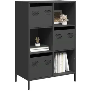 vidaXL Buffet haut noir 68x39x103,5 cm acier pas cher