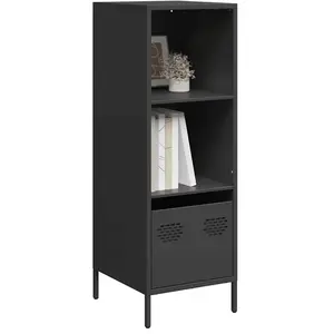 vidaXL Buffet haut noir 35x39x103,5 cm acier pas cher