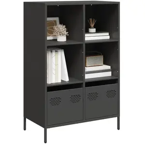 vidaXL Buffet haut noir 68x39x103,5 cm acier pas cher