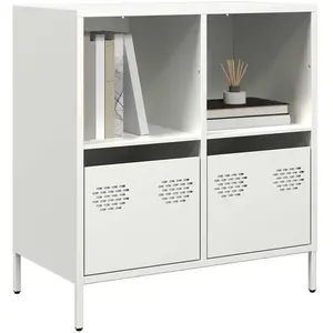 vidaXL Buffet blanc 68x39x73,5 cm acier laminé à froid pas cher