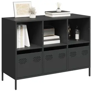 Comparateur de prix : vidaXL Buffet noir 101,5x39x73,5 cm acier laminé à froid