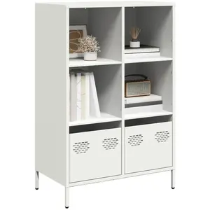 vidaXL Buffet haut blanc 68x39x103,5 cm acier pas cher