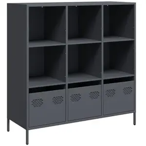 vidaXL Buffet haut anthracite 101,5x39x103,5 cm acier pas cher