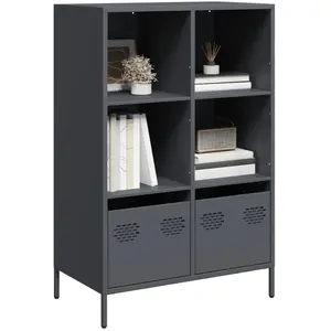 vidaXL Buffet haut anthracite 68x39x103,5 cm acier pas cher