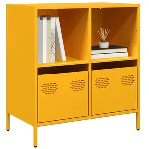Comparateur de prix : vidaXL Buffet jaune moutarde 68x39x73,5 cm acier laminé à froid