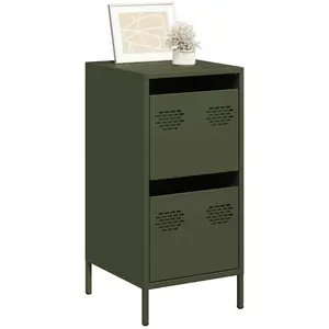 Comparateur de prix : vidaXL Buffet vert olive 35x39x73,5 cm acier laminé à froid