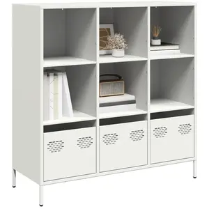 vidaXL Buffet haut blanc 101,5x39x103,5 cm acier
