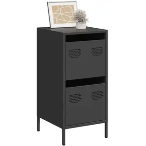 vidaXL Buffet noir 35x39x73,5 cm acier laminé à froid pas cher