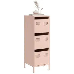 vidaXL Buffet haut rose 39x35x103,5 cm acier pas cher