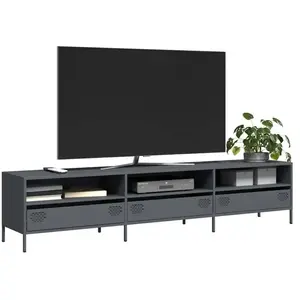 vidaXL Meuble TV anthracite 202x39x43,5 cm acier laminé à froid pas cher