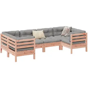 vidaXL Salon de jardin 6 pcs et coussins bois massif sapin de douglas pas cher