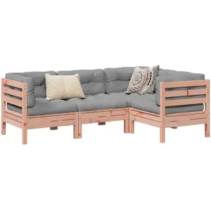 vidaXL Salon de jardin 4 pcs et coussins bois massif sapin de douglas pas cher