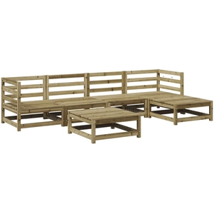 vidaXL Salon de jardin 6 pcs bois de pin imprégné pas cher