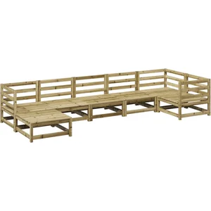 vidaXL Salon de jardin 7 pcs bois de pin imprégné pas cher
