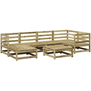 vidaXL Salon de jardin 7 pcs bois de pin imprégné pas cher