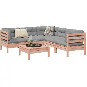 vidaXL-6-delige-Loungeset-met-kussens-massief-douglas-vurenhout pas cher