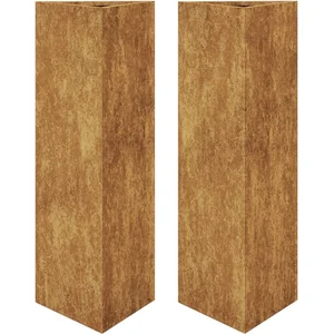 vidaXL Jardinières 2 pcs triangulaire 30x26x75 cm acier corten pas cher