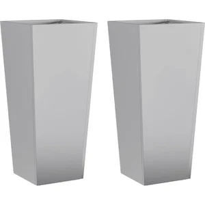 vidaXL Jardinières 2 pcs 35x35x75 cm acier galvanisé pas cher