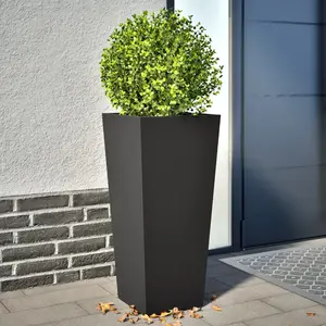 vidaXL Jardinières 2 pcs noir 35x35x75 cm acier pas cher