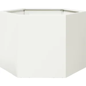 Comparateur de prix : vidaXL Jardinière blanc hexagone 69x60x45 cm acier