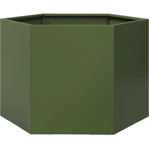 vidaXL Jardinière vert olive hexagone 69x60x45 cm acier pas cher