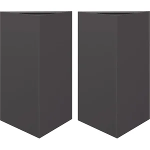 vidaXL Jardinières 2 pcs noir triangulaire 50x43x75 cm acier pas cher