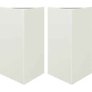 vidaXL Jardinières 2 pcs blanc triangulaire 50x43x75 cm acier pas cher