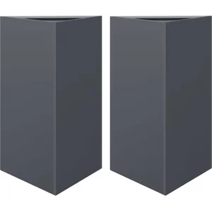 vidaXL Jardinières 2 pcs anthracite triangulaire 50x43x75 cm acier pas cher