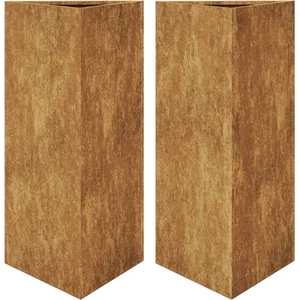 vidaXL Jardinières 2 pcs triangulaire 40x34,5x70 cm acier corten pas cher