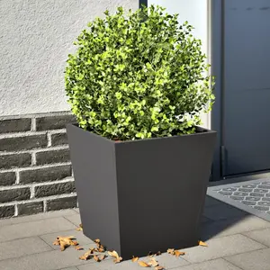 vidaXL Jardinières 2 pcs noir 40x40x40 cm acier pas cher