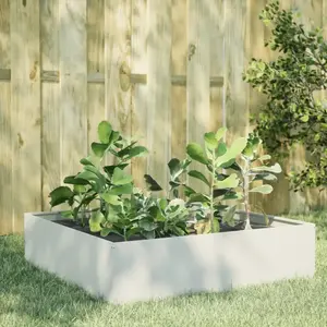 vidaXL Lit surélevé de jardin blanc 100x100x25 cm acier pas cher