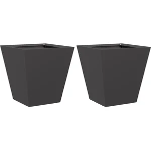 vidaXL Jardinières 2 pcs noir 30x30x30 cm acier pas cher
