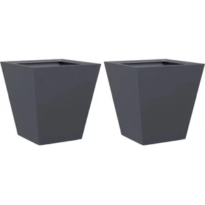 vidaXL Jardinières 2 pcs anthracite 30x30x30 cm acier pas cher