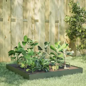 Comparateur de prix : vidaXL Lit surélevé de jardin vert olive 100x100x18,5 cm acier