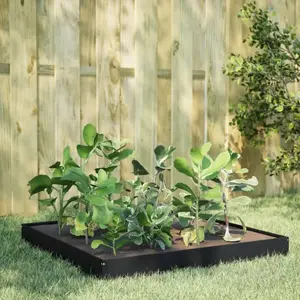 vidaXL Lit surélevé de jardin noir 100x100x18,5 cm acier pas cher