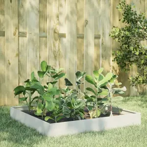 vidaXL Lit surélevé de jardin blanc 100x100x26 cm acier pas cher