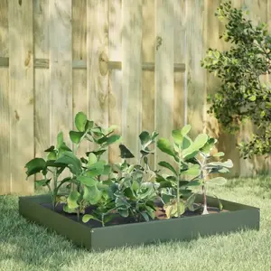 Comparateur de prix : vidaXL Lit surélevé de jardin vert olive 100x100x26 cm acier
