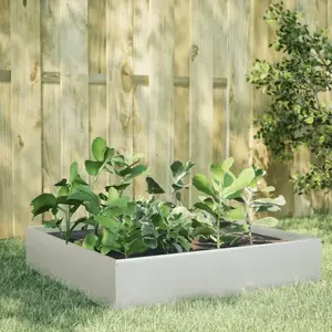 vidaXL Lit surélevé de jardin 100x100x33,5 cm acier inoxydable pas cher
