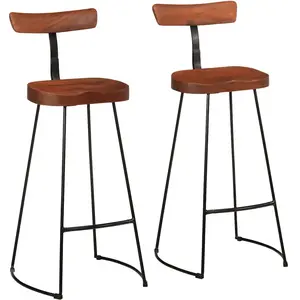 vidaXL Tabourets de bar lot de 2 49x43x103 cm bois de manguier massif pas cher
