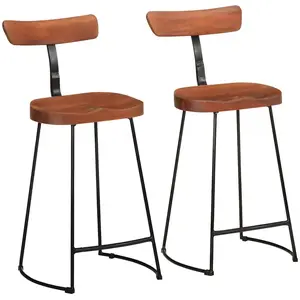 vidaXL Tabourets de bar lot de 2 49x43x88 cm bois de manguier massif pas cher