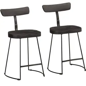 Comparateur de prix : vidaXL Tabourets de bar lot de 2 noir 49x43x79 cm bois manguier massif