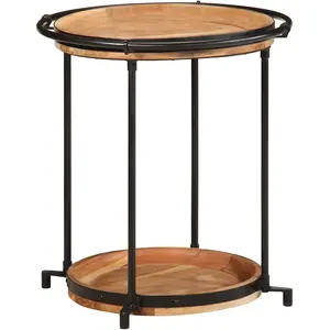 vidaXL Table d'appoint Ø55x60 cm bois massif d'acacia pas cher