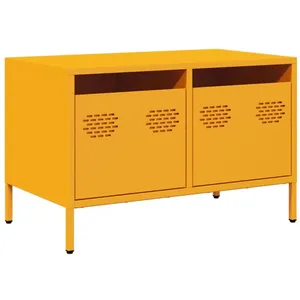 vidaXL Meuble TV jaune moutarde 68x39x43,5 cm acier laminé à froid pas cher