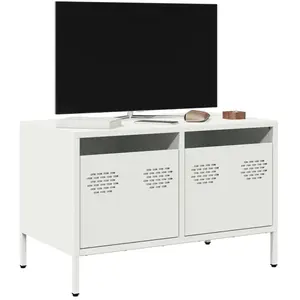vidaXL Meuble TV blanc 68x39x43,5 cm acier laminé à froid pas cher