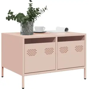 vidaXL Meuble TV rose 68x50x43,5 cm acier laminé à froid pas cher