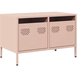 vidaXL Meuble TV rose 68x39x43,5 cm acier laminé à froid pas cher