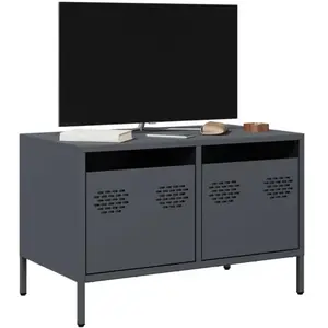 vidaXL Meuble TV anthracite 68x39x43,5 cm acier laminé à froid pas cher