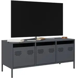 vidaXL Meuble TV anthracite 101,5x39x43,5 cm acier laminé à froid pas cher